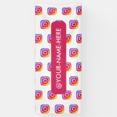 Custom Business logo Instagram Achtergrond Eenvoud Spandoek (Verticaal)