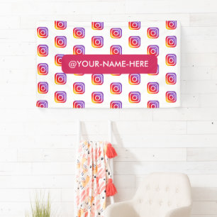 Custom Business logo Instagram Achtergrond Eenvoud Spandoek