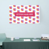 Custom Business logo Instagram Achtergrond Eenvoud Spandoek (Beurs)