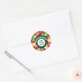 Custom Business Logo Kerstballonnen Groen Ronde Sticker (Envelop)