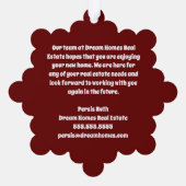 Custom Business Logo Kerstballonnen Rood Ornament Kaart (Achterkant)