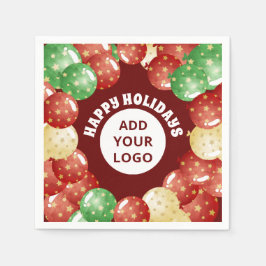 Custom Business Logo Kerstballonnen Rood Servet