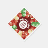 Custom Business Logo Kerstballonnen Rood Servet (Hoek)