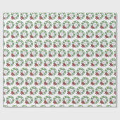 Custom Business Logo Kerstkrans Blauw Wit Cadeaupapier (Vlak)