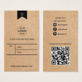 Custom Business Logo Kleding Label Prijs Label Visitekaartje (Voorkant /achterkant)