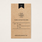 Custom Business Logo Kleding Label Prijs Label Visitekaartje (Voorkant)