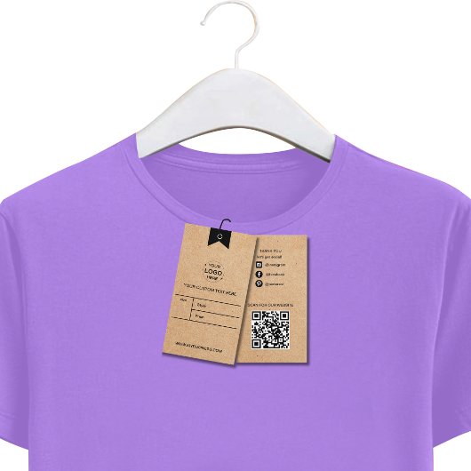 Custom Business Logo Kleding Label Prijs Label Visitekaartje