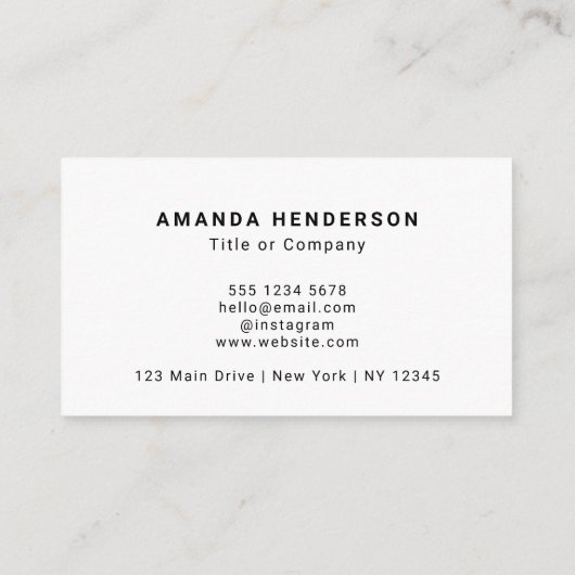 Custom Business Logo L Classic Zwart-wit Visitekaartje (Achterkant)