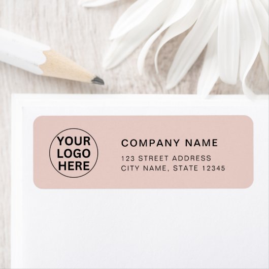 Custom Business Logo L Clean Blush Pink Branded Etiket (Insitu)