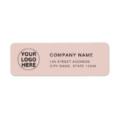 Custom Business Logo L Clean Blush Pink Branded Etiket (Voorkant)