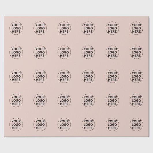Custom Business Logo L Promotional Blush Pink Cadeaupapier (Vlak)