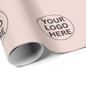 Custom Business Logo L Promotional Blush Pink Cadeaupapier (Rol Hoek)