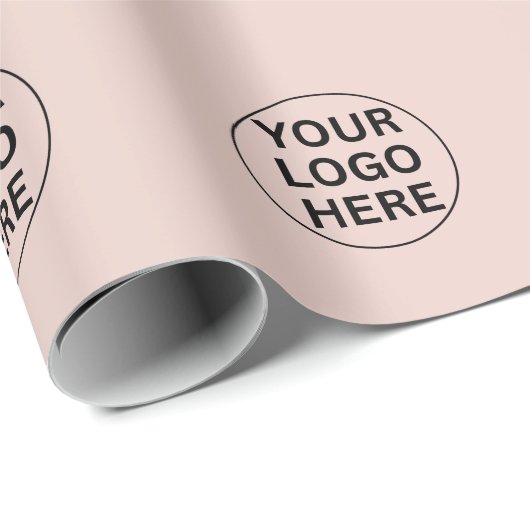 Custom Business Logo L Promotional Blush Pink Cadeaupapier (Rol Hoek)