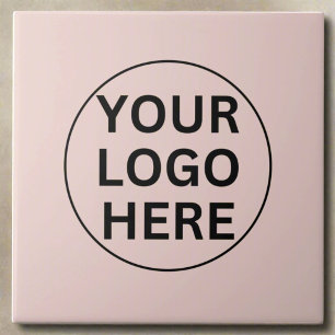 Custom Business Logo L Promotional Blush Pink Tegeltje