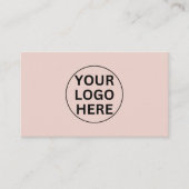 Custom Business Logo L Simple Clean Blush Pink Visitekaartje (Voorkant)