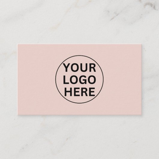 Custom Business Logo L Simple Clean Blush Pink Visitekaartje (Voorkant)