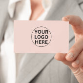 Custom Business Logo L Simple Clean Blush Pink Visitekaartje