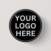 Custom Business Logo L Zwart-wit Branded Ronde Button 3,2 Cm (Voorkant)