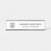 Custom Business Logo L Zwart-wit Professional Bureau Naambordje (Voorkant)