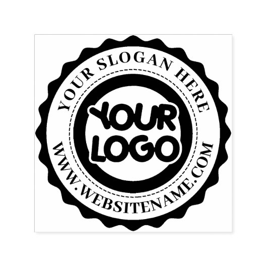 Custom Business Logo Large Rubber Stamp Zelfinktende Stempel (Design)