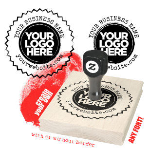 Custom Business Logo Large Rustic Rubberstempel