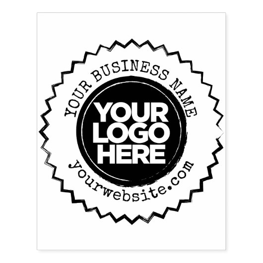 Custom Business Logo Large Rustic Rubberstempel (Afrduk)