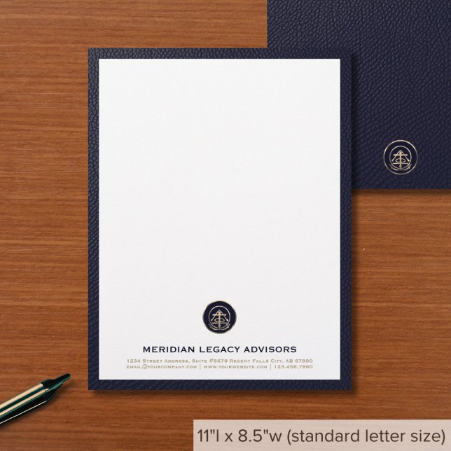 Custom Business Logo Letterhead met Navy Lijst Briefhoofd (Creator heeft geüpload)