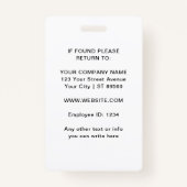 Custom Business Logo Medewerker Foto Blauw ID Badg Badge (Achterkant)