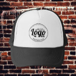 Custom Business Logo Medewerker Personeelsbedrijf  Trucker Pet<br><div class="desc">Voel je vrij om te personaliseren en aan te passen deze custom business logo medewerker bedrijf zwarte trucker hoed. Bewerkingsopties zijn beschikbaar.</div>