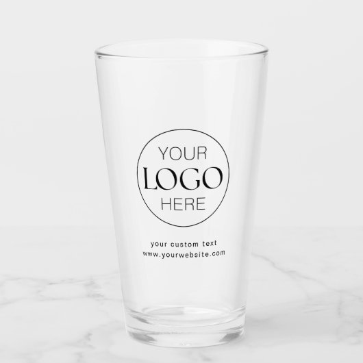 Custom Business Logo Merk Modern Print Glas (Voorkant)