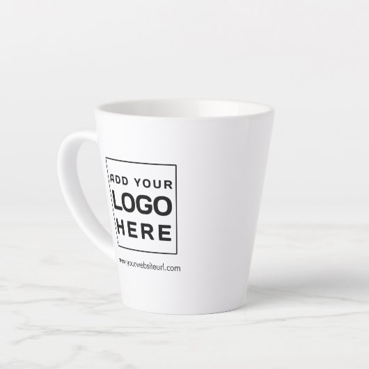 Custom Business Logo Merk Website Custom Latte Mok (Linkerhoek)