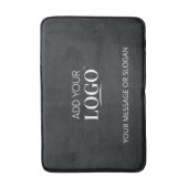 Custom Business Logo Minimalist Black Herringbone Badmat (Voorkant Verticaal)