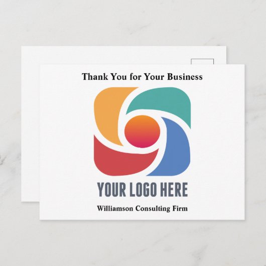 Custom Business Logo minimalist Company - Hartelij Briefkaart (Voorkant / Achterkant)