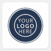 Custom Business Logo Minimalist Custom Vierkante Sticker (Voorkant)