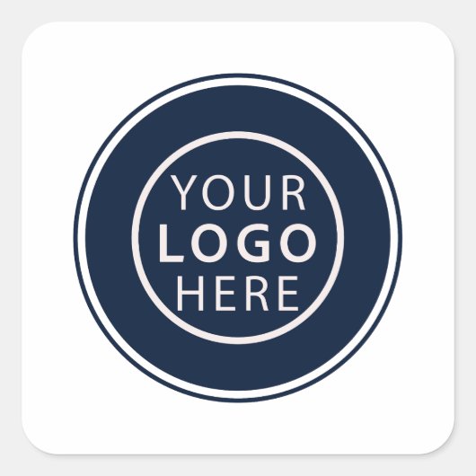 Custom Business Logo Minimalist Custom Vierkante Sticker (Voorkant)