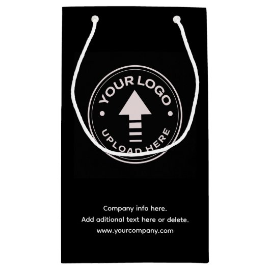 Custom Business Logo Minimalist Zwart Klein Cadeauzakje (Achterkant)