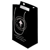 Custom Business Logo Minimalist Zwart Klein Cadeauzakje (Voorkant Gekanteld)