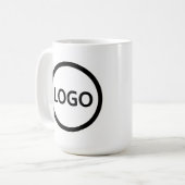 Custom Business Logo Modern Branded Coffee Koffiemok (Voorkant links)