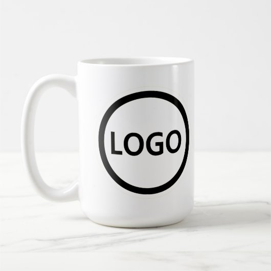 Custom Business Logo Modern Branded Coffee Koffiemok (Links)