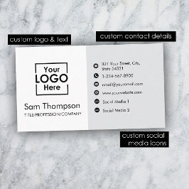 Custom Business Logo Modern Eenvoudig Minimalistis Visitekaartje