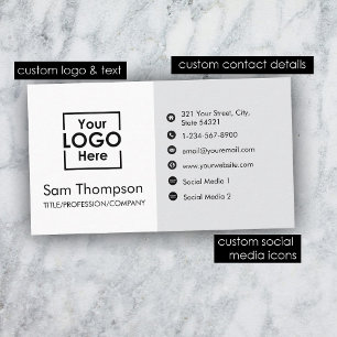 Custom Business Logo Modern Eenvoudig Minimalistis Visitekaartje