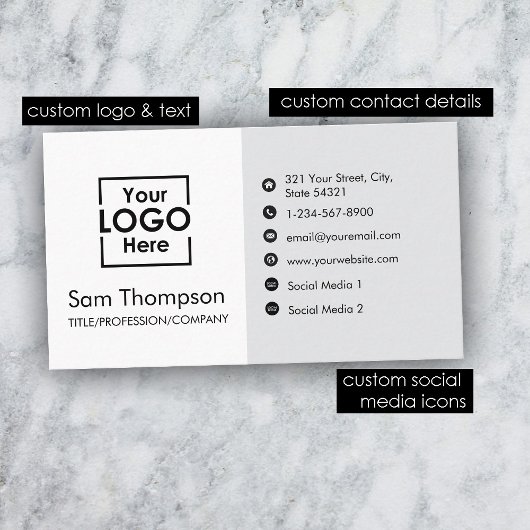 Custom Business Logo Modern Eenvoudig Minimalistis Visitekaartje