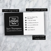 Custom Business Logo Modern Eenvoudig Minimalistis Visitekaartje
