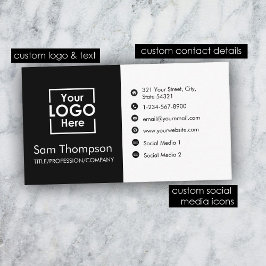 Custom Business Logo Modern Eenvoudig Minimalistis Visitekaartje