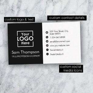 Custom Business Logo Modern Eenvoudig Minimalistis Visitekaartje