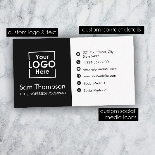 Custom Business Logo Modern Eenvoudig Minimalistis Visitekaartje