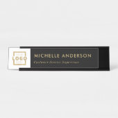 Custom Business Logo Modern Employee Gold Bureau Naambordje (Voorkant)