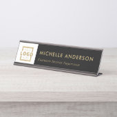 Custom Business Logo Modern Employee Gold Bureau Naambordje (Voorkant)