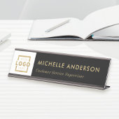 Custom Business Logo Modern Employee Gold Bureau Naambordje