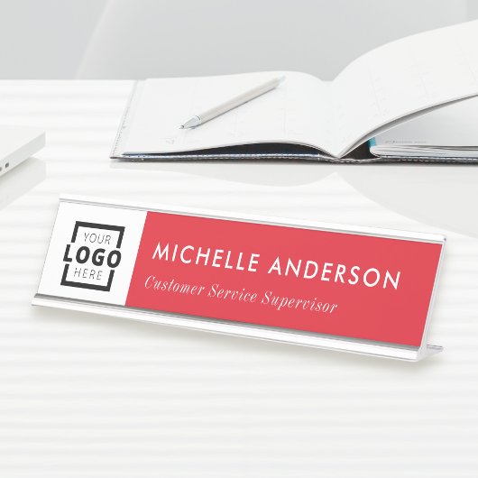 Custom Business Logo Modern Employee Red Bureau Naambordje
